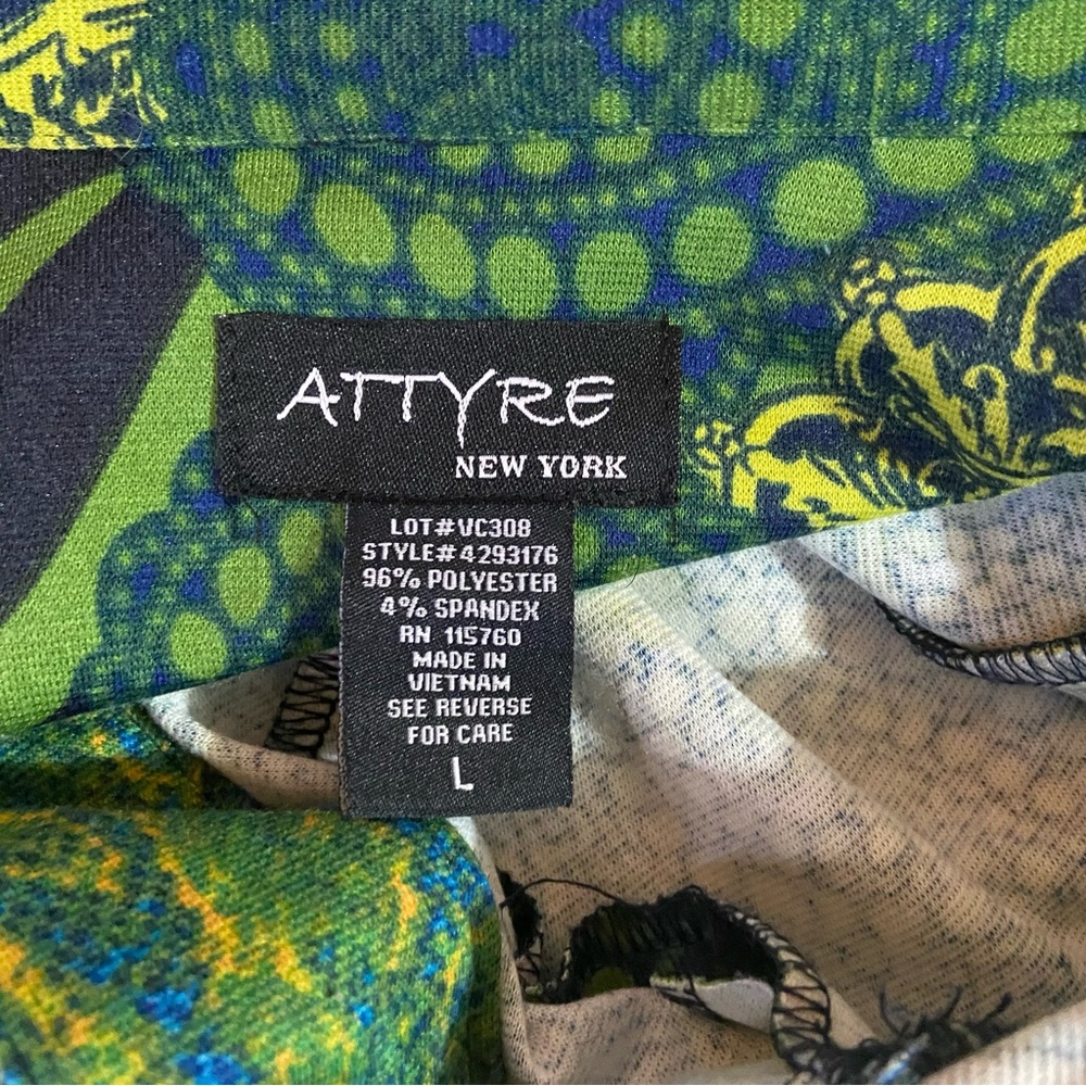 Attyre Paisley Vibrant Soft Jacket Green/Blue Farm Rio Boho Eclectic Size Large - Picture 2 of 11